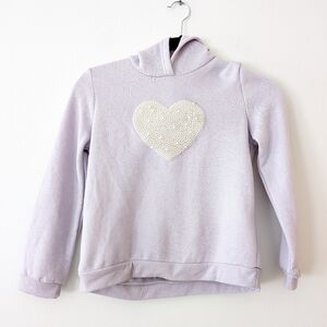 Kate Mack lilac  pearl heart hoodie sweatshirt size 10